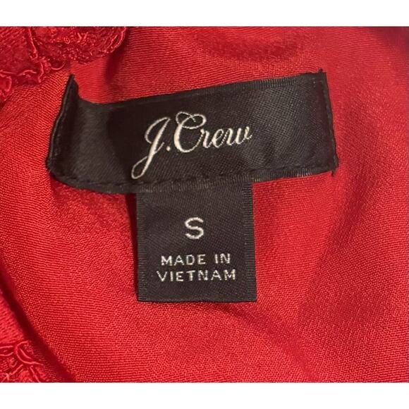 J.Crew Women’s Sz S Red Lace Halter Top Blouse Lined Boho Formal Romantic Fairy - Picture 6 of 10